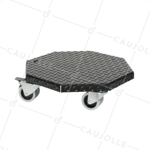 PIANO IN ACCIAIO, FINITURA NERA ULTRA ROBUSTO PER VASI TONDI DI 45 CM DI DIAMETRO, CAPACITÀ 300 KG - BLACK OCTO 45 • Caujolle