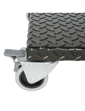 PLATTO ACCIAIO ULTRA ROBUSTO NERO A Ruote CARICO 300 KG -BLACK SQUARE 50