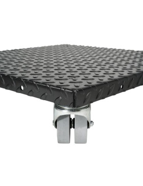 PLATTO ACCIAIO ULTRA ROBUSTO NERO A Ruote CARICO 300 KG -BLACK SQUARE 50