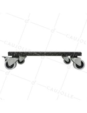 PLATTO ACCIAIO ULTRA ROBUSTO NERO A Ruote CARICO 300 KG -BLACK SQUARE 50