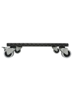 PLATTO ACCIAIO ULTRA ROBUSTO NERO A Ruote CARICO 300 KG -BLACK SQUARE 50