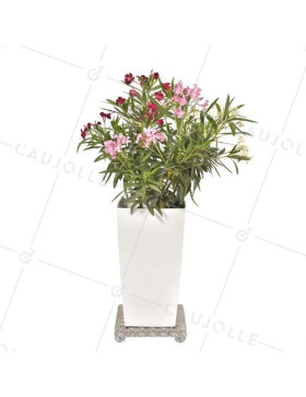 PIATTO IN ALLUMINIO PORTA VASI DI FIORI DESIGN 30 CM X 30 CM CARICO 90 KG - CRYSTAL SQUARE 30