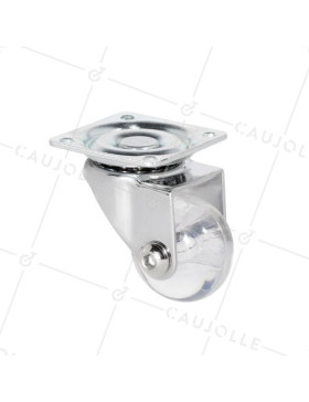 Ruota PIVOTANTE TRASPARENTE DESIGN DIAMETRO 35 MM CARICO 25 KG - S140TR 35P • Caujolle