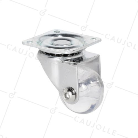 Ruota PIVOTANTE TRASPARENTE DESIGN DIAMETRO 35 MM CARICO 25 KG - S140TR 35P • Caujolle