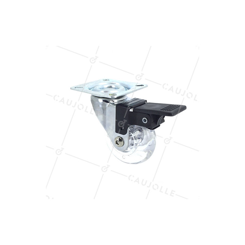 Ruota PIVOTANTE A FRENO TRASPARENTE DESIGN DIAMETRO 35 MM CARICO 25 KG - S140TR 35PAF