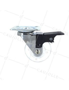 Ruota PIVOTANTE A FRENO TRASPARENTE DESIGN DIAMETRO 35 MM CARICO 25 KG - S140TR 35PAF