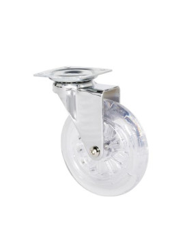 Ruota PIVOTANTE TRASPARENTE DESIGN DIAMETRO 100 MM CARICO 75 KG - S140TR 100 P