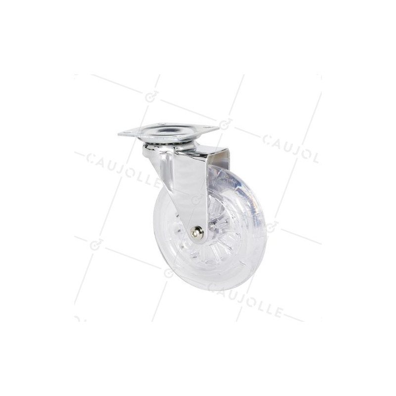Ruota PIVOTANTE TRASPARENTE DESIGN DIAMETRO 100 MM CARICO 75 KG - S140TR 100 P