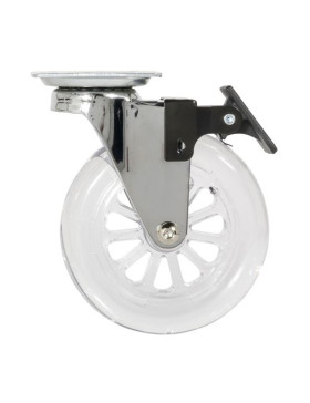 Ruota PIVOTANTE A FRENO TRASPARENTE DESIGN DIAMETRO 100 MM CARICO 75 KG - S140TR 100 PAF