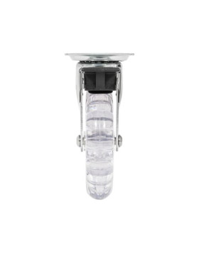 Ruota PIVOTANTE A FRENO TRASPARENTE DESIGN DIAMETRO 100 MM CARICO 75 KG - S140TR 100 PAF