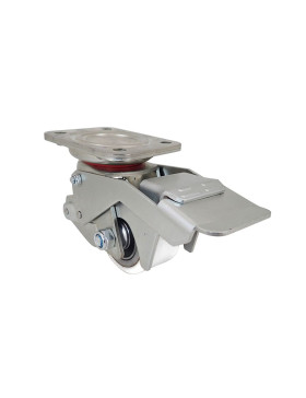 Ruota INOX A PIEDE ANTI-VIBRAZIONI ANTICORROSIONE CARICO 350 KG DIAMETRO 75 MM - SERIE ELEVATOR INDUS INOX NYLON 75