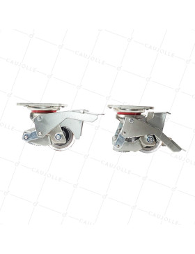 Ruota INOX A PIEDE ANTI-VIBRAZIONI ANTICORROSIONE CARICO 350 KG DIAMETRO 75 MM - SERIE ELEVATOR INDUS INOX NYLON 75