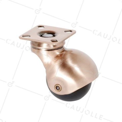Ruota D'ARREDO SPHERE PIVOTANTE A Piastra RAME DIAMETRO 50 MM CARICO 30 KG - COPPERBALL 50P • Caujolle