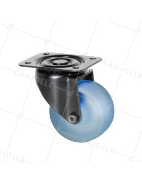 Ruota FOSFORESCENTE BLU A Piastra PIVOTANTE DIAMETRO 65MM CARICO 60KG - FOSFO 65 • Caujolle