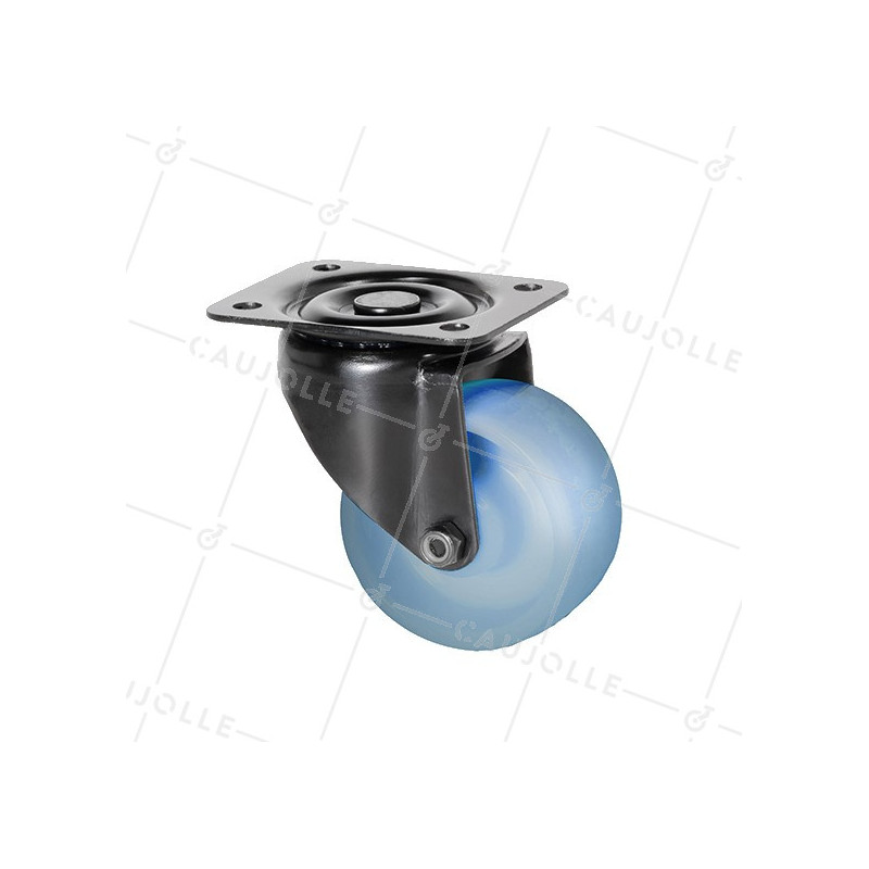 Ruota FOSFORESCENTE BLU A Piastra PIVOTANTE DIAMETRO 65MM CARICO 60KG - FOSFO 65