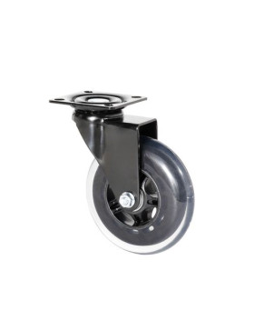 Ruota TRASPARENTE NERA A Piastra Cuscinetto A SFERE DIAMETRO 100 MM CARICO 40 KG - BLACKROL 100P