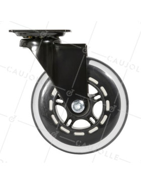 Ruota TRASPARENTE NERA A Piastra Cuscinetto A SFERE DIAMETRO 100 MM CARICO 40 KG - BLACKROL 100P