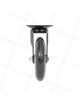 Ruota TRASPARENTE NERA A Piastra Cuscinetto A SFERE DIAMETRO 100 MM CARICO 40 KG - BLACKROL 100P