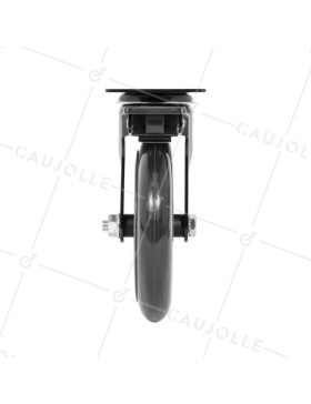 Ruota TRASPARENTE A Piastra CON FRENATURA Cuscinetto A SFERE DIAMETRO 125 MM CARICO 40 KG - BLACKROL 125PAF