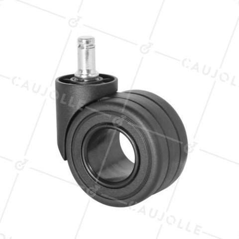 Ruota DESIGN NERO PER MOBILIO A Asta liscia DI 11 MM DIAMETRO 50 MM CARICO 40 KG - BURO 65 BLACK • Caujolle