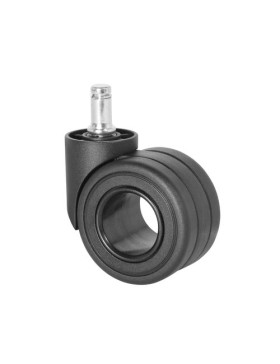 Ruota DESIGN NERO PER MOBILIO A Asta liscia DI 11 MM DIAMETRO 50 MM CARICO 40 KG - BURO 65 BLACK