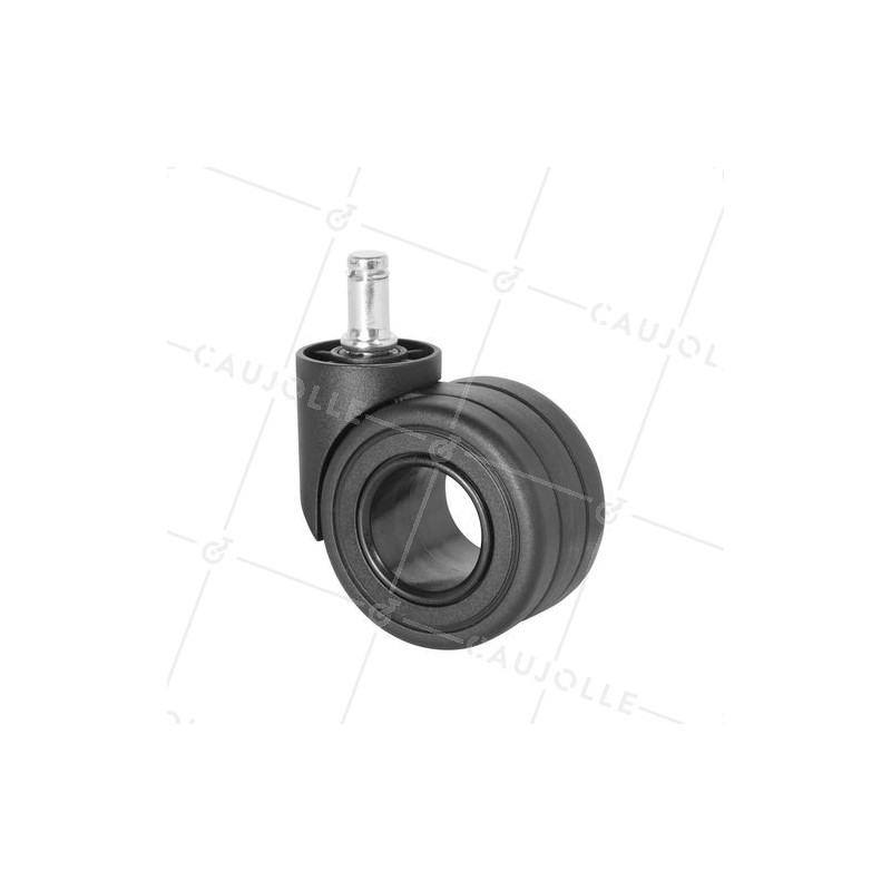 Ruota DESIGN NERO PER MOBILIO A Asta liscia DI 11 MM DIAMETRO 50 MM CARICO 40 KG - BURO 65 BLACK