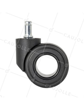 Ruota DESIGN NERO PER MOBILIO A Asta liscia DI 11 MM DIAMETRO 50 MM CARICO 40 KG - BURO 65 BLACK