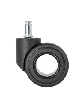 Ruota DESIGN NERO PER MOBILIO A Asta liscia DI 11 MM DIAMETRO 50 MM CARICO 40 KG - BURO 65 BLACK