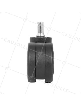 Ruota DESIGN NERO PER MOBILIO A Asta liscia DI 11 MM DIAMETRO 50 MM CARICO 40 KG - BURO 65 BLACK