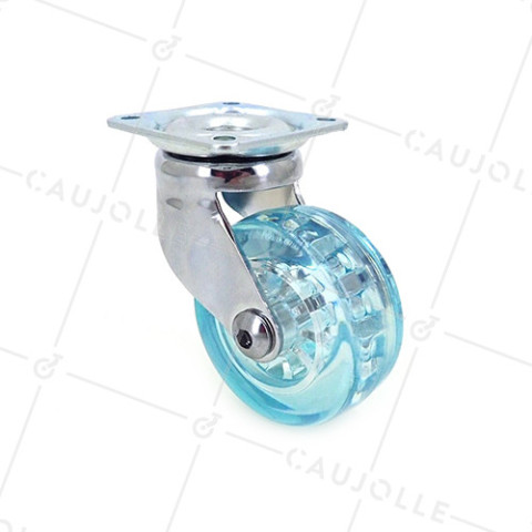 Ruota DESIGN TRASPARENTE BLU DIAMETRO 50 MM CARICO 35 KG - CRYSTALB50P • Caujolle