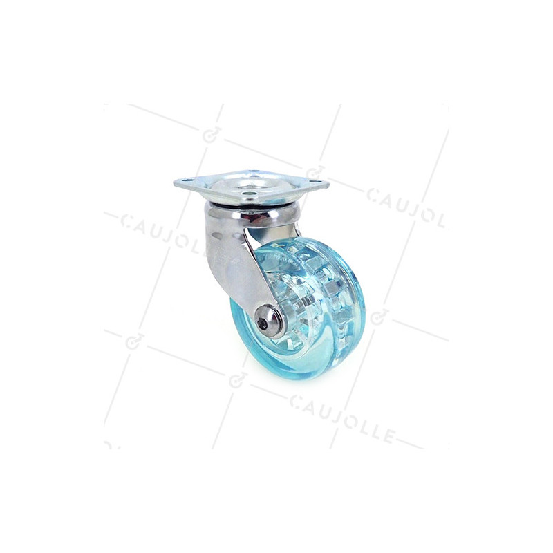 Ruota DESIGN TRASPARENTE BLU DIAMETRO 50 MM CARICO 35 KG - CRYSTALB50P