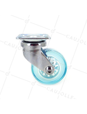 Ruota DESIGN TRASPARENTE BLU DIAMETRO 50 MM CARICO 35 KG - CRYSTALB50P