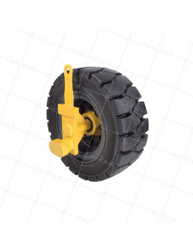 RUOTE PER CONTENITORI DA TRAINO CON FISSAGGIO LATERALE DIAMETRO 413 MM CARICO 3000 KG • Caujolle