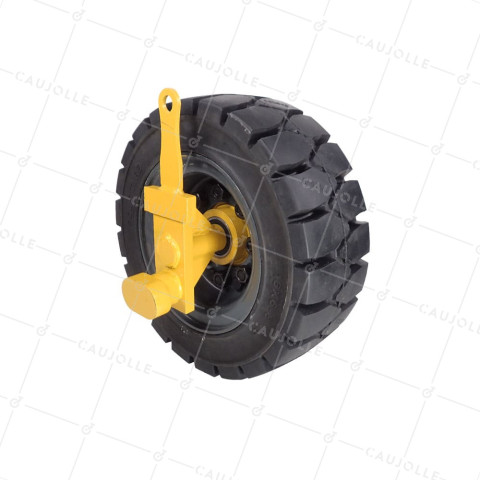RUOTE PER CONTENITORI DA TRAINO CON FISSAGGIO LATERALE DIAMETRO 413 MM CARICO 3000 KG • Caujolle