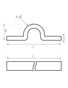 RAIL PER PORTONE DI 3 METRI A PROFILO ROTONDO DI 19 MM DI LARGHEZZA DA FISSARE A TERRA CARICO 500 KG