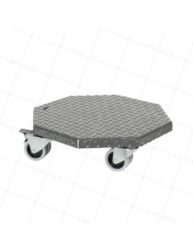 PIATTO IN ACCIAIO CON VERNICIATURA GRIGIA ULTRA ROBUSTA PER VASI ROTONDI DI 45 CM DI DIAMETRO CARICO 300 KG - STRONG OCTO 45 • Caujolle