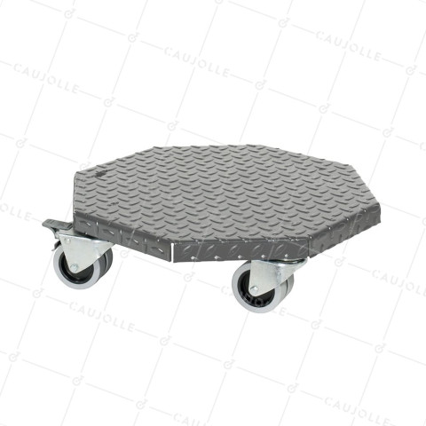 PIATTO IN ACCIAIO CON VERNICIATURA GRIGIA ULTRA ROBUSTA PER VASI ROTONDI DI 45 CM DI DIAMETRO CARICO 300 KG - STRONG OCTO 45 • Caujolle