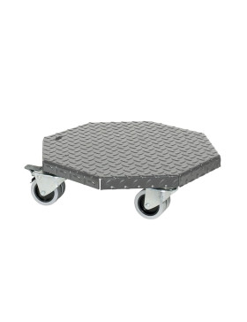 PIATTO IN ACCIAIO CON VERNICIATURA GRIGIA ULTRA ROBUSTA PER VASI ROTONDI DI 45 CM DI DIAMETRO CARICO 300 KG - STRONG OCTO 45
