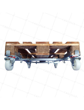 KIT DI Ruote PIVOTANTI PER PALETTA EUROPE INSTALLAZIONE 60 SECONDI CARICO 1000 KG