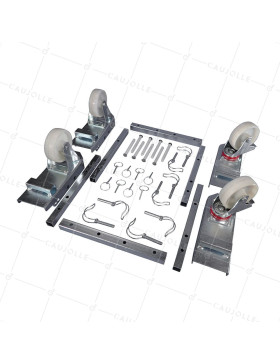 KIT DI Ruote PIVOTANTI PER PALETTA EUROPE INSTALLAZIONE 60 SECONDI CARICO 1000 KG