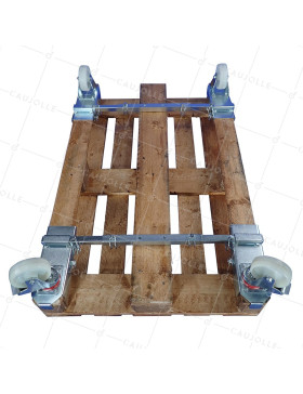 KIT DI Ruote PIVOTANTI PER PALETTA EUROPE INSTALLAZIONE 60 SECONDI CARICO 1000 KG