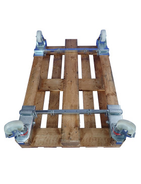 KIT DI Ruote PIVOTANTI PER PALETTA EUROPE INSTALLAZIONE 60 SECONDI CARICO 1000 KG