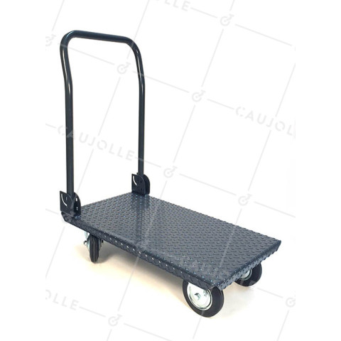 CARRELLO PIEGHEVOLE IN ACCIAIO PIANO DI 905X605 MM CARICO 500 KG • Caujolle