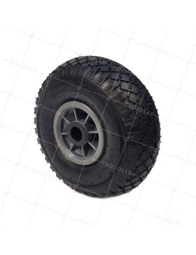 Ruota DE Carrello a mano GONFIATA DIAMETRO 260 MM CARICO 150KG ASSE LISCIO 25 MM - S2700P 260 L25/74 (PNEU 3.00-4) • Caujolle