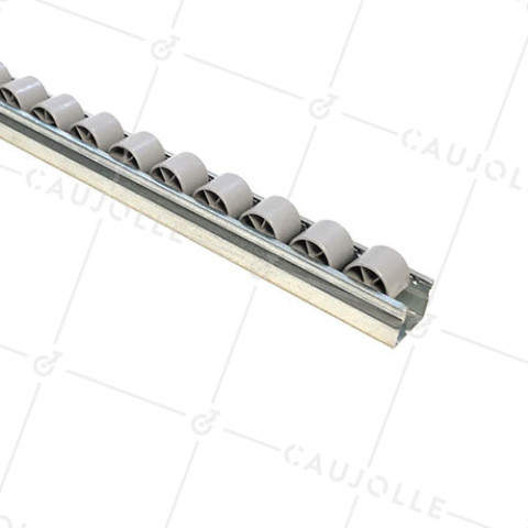 RAIL IN ACCIAIO DI 1.5M CON Ruote DI 28 MM DI DIAMETRO CARICO 44 KG - RULLI CONVEYOR 1.5M ANTI-UV • Caujolle