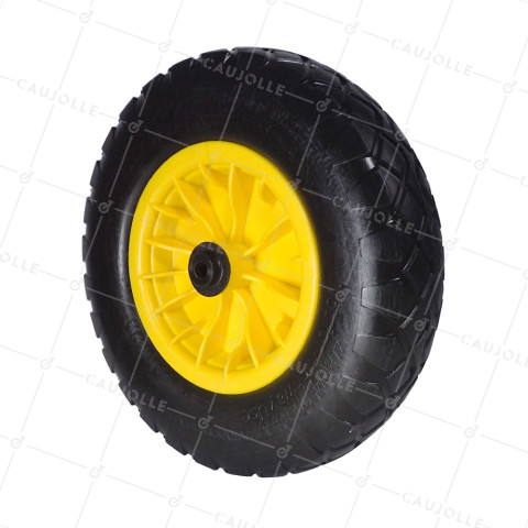 Ruota di carriola INCREVABILE DIAMETRO 400 MM CARICO 150KG PER ASSE DI 14 MM - S6000P 400 L14 • Caujolle