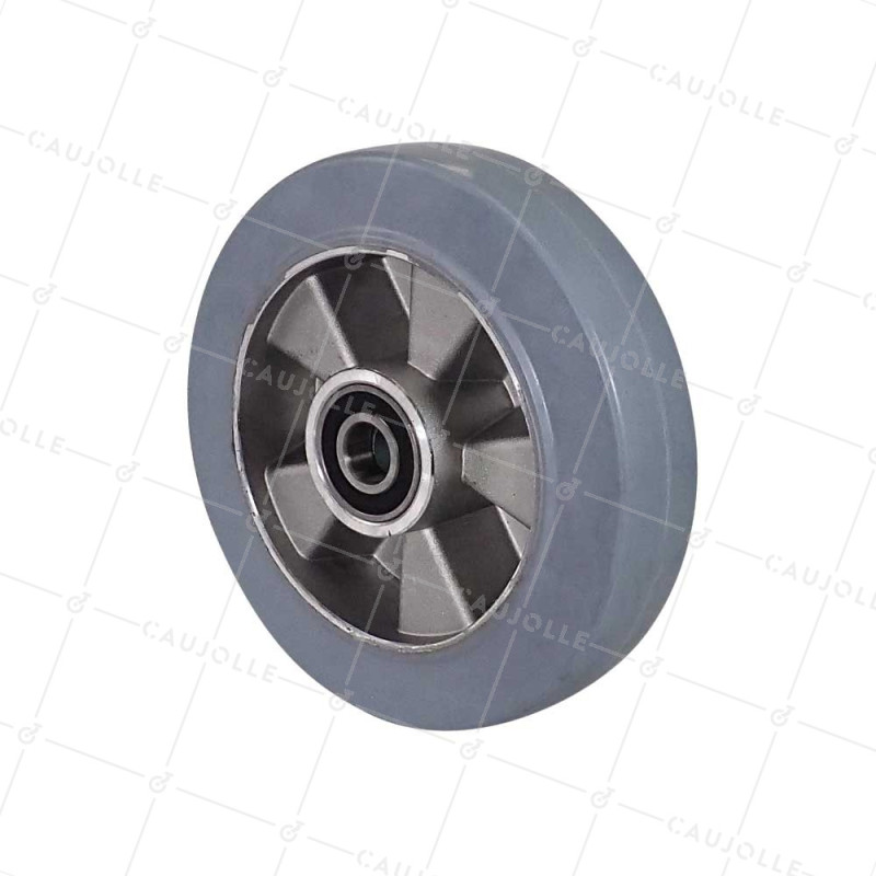 Ruota NON TACHANTE A ASSORBIMENTO DI URTI DIAMETRO 200 MM CARICO 450KG ASSE 20 MM SFERE - S2014 200 CAOU GRIGIO B20