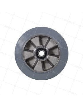 Ruota NON TACHANTE A ASSORBIMENTO DI URTI DIAMETRO 200 MM CARICO 450KG ASSE 20 MM SFERE - S2014 200 CAOU GRIGIO B20
