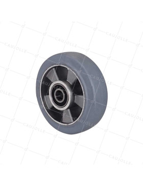 Ruota NON TACHANTE ULTRA SOFFICE DIAMETRO 160 MM CARICO 350KG ASSE 20MM SFERE - S2014 160 CAOU GRIGIO B20 • Caujolle