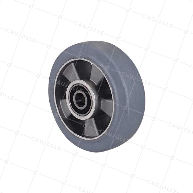 Ruota NON TACHANTE ULTRA SOFFICE DIAMETRO 160 MM CARICO 350KG ASSE 20MM SFERE - S2014 160 CAOU GRIGIO B20